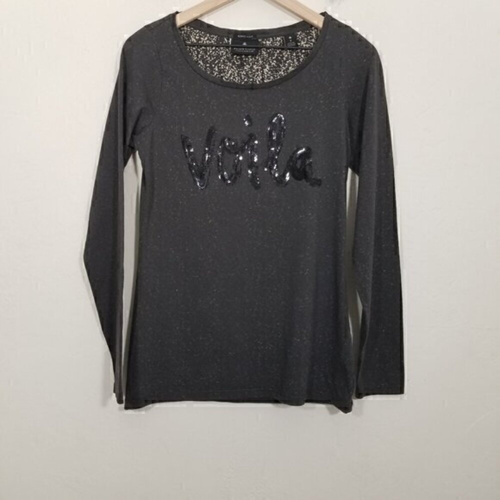 Scotch & Soda Rendez Vous Viola Sequins Long Sleeve Shirt Top Size 2